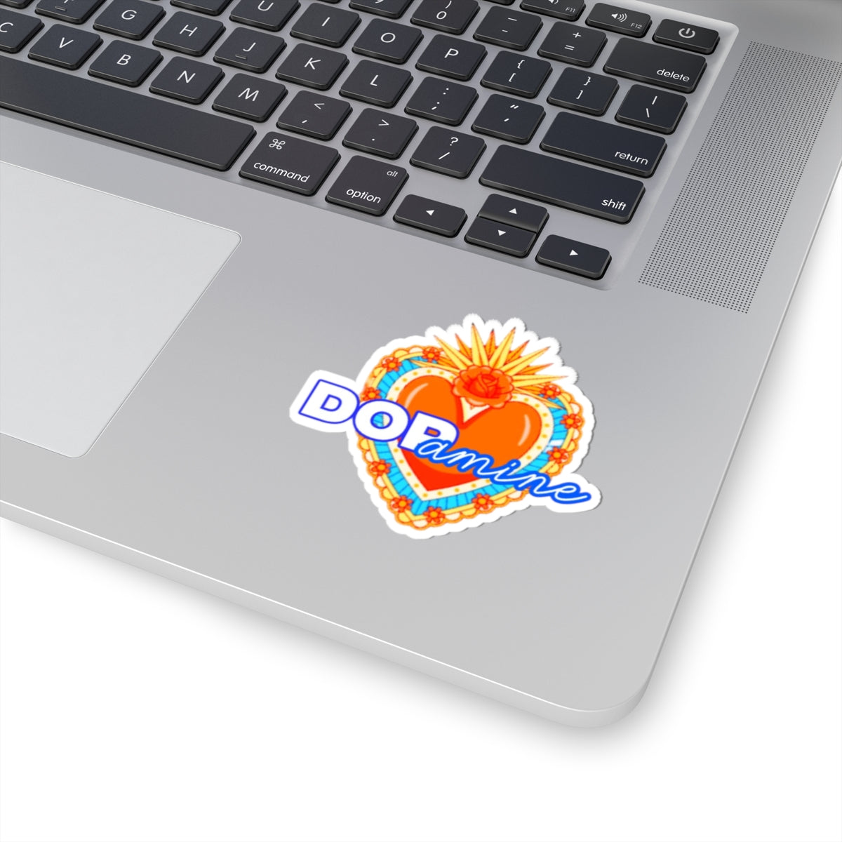 DOPamine Heart Kiss-Cut Sticker — Colorful Retro Shrine Design