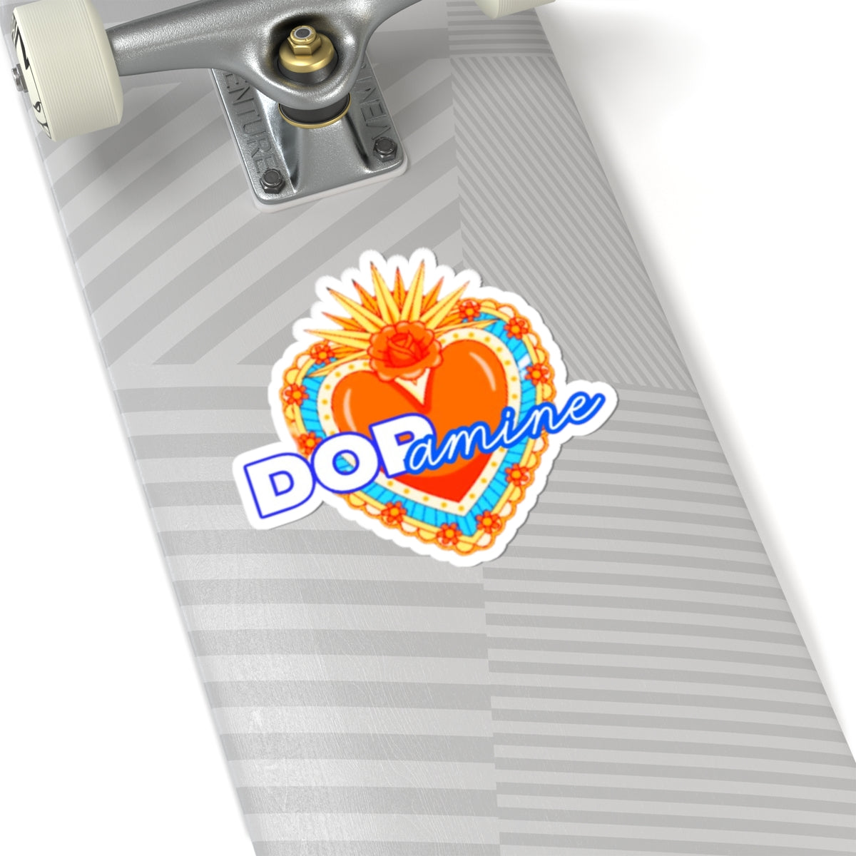 DOPamine Heart Kiss-Cut Sticker — Colorful Retro Shrine Design