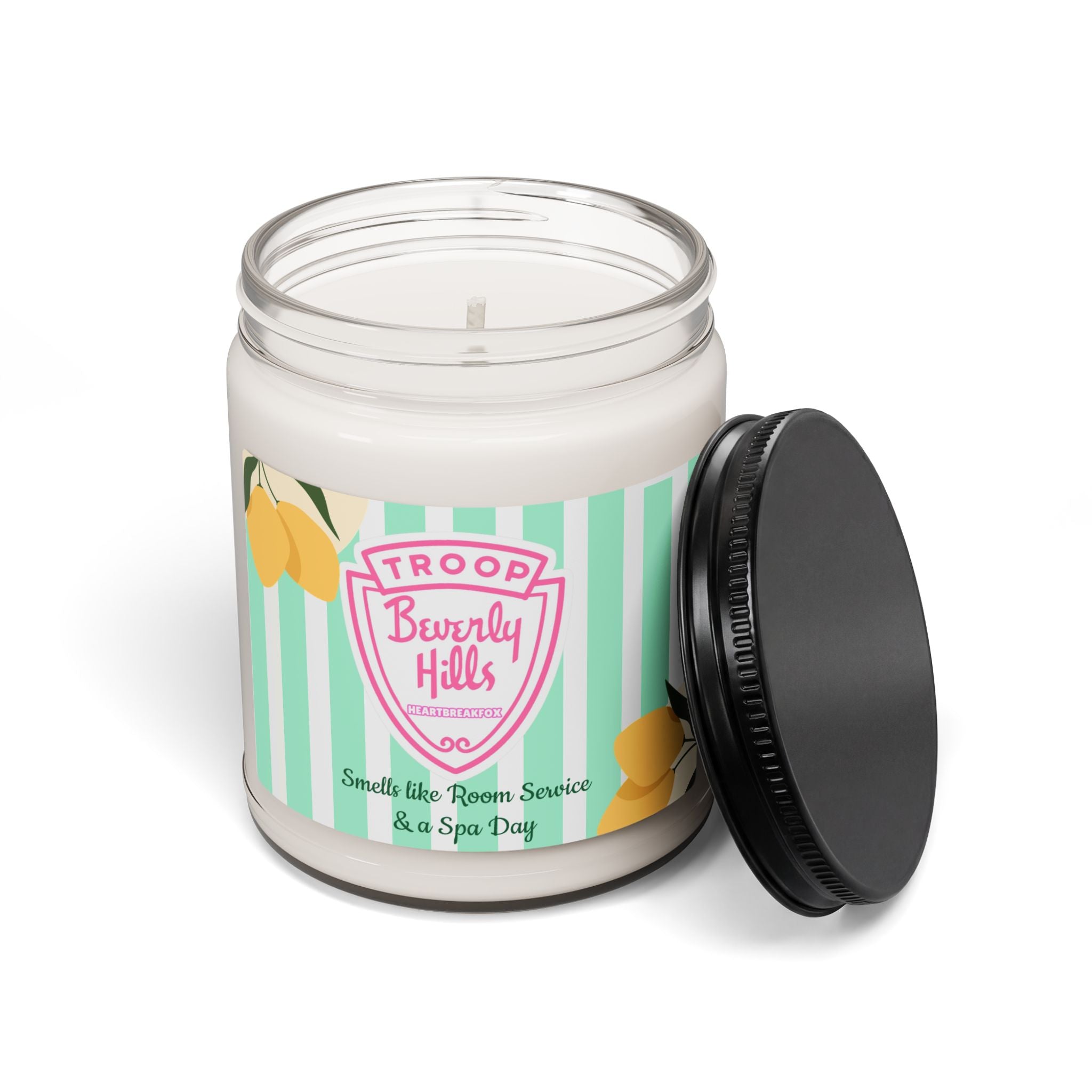 Beverly Hills Troop Scented Soy Candle – 9oz Lemon Spa Aromatherapy