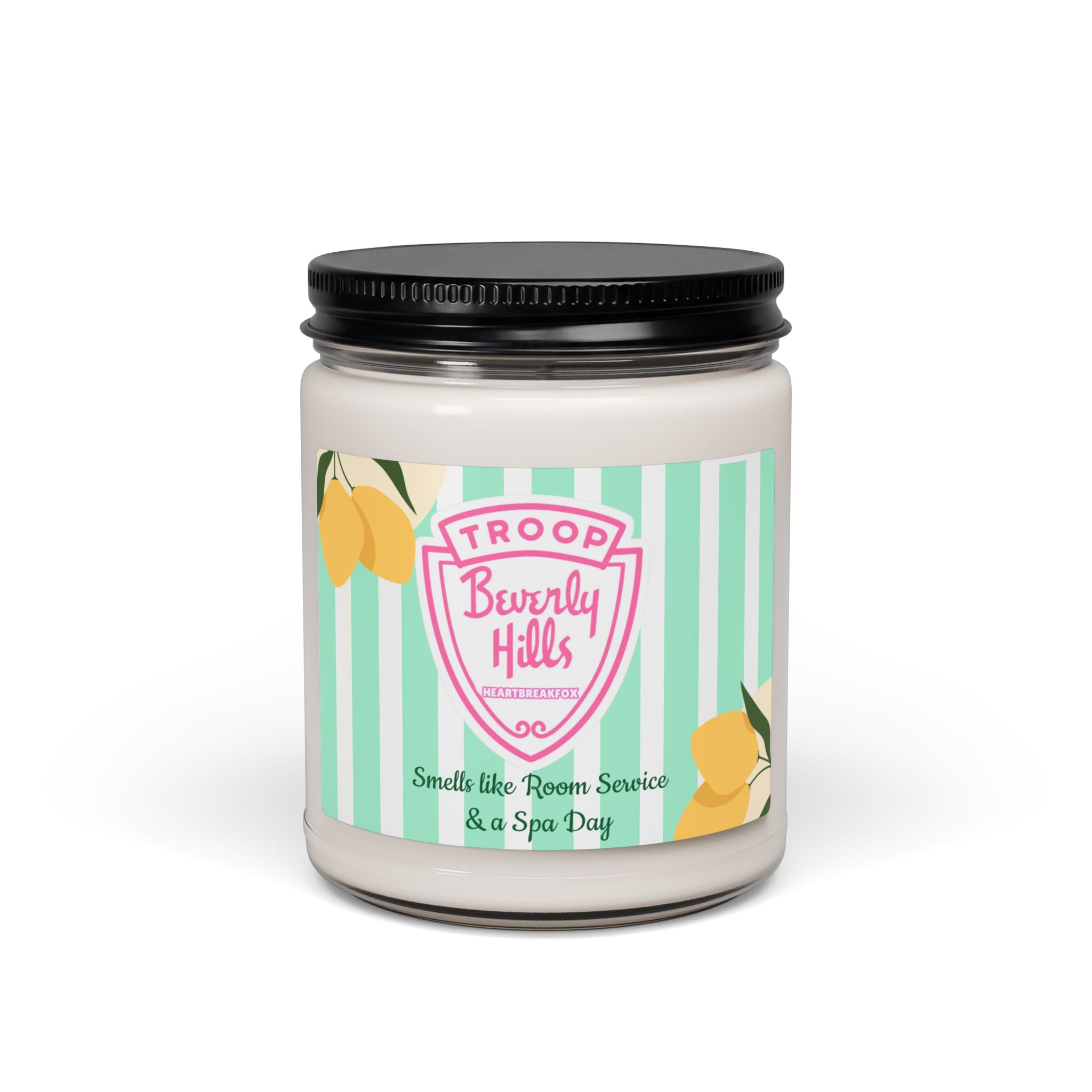 Beverly Hills Troop Scented Soy Candle – 9oz Lemon Spa Aromatherapy