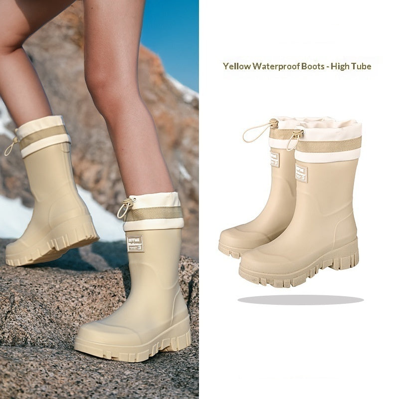 Women's Waterproof Tall Rain Boots | Non-Slip Knee-High & Mid-Calf | All-Season