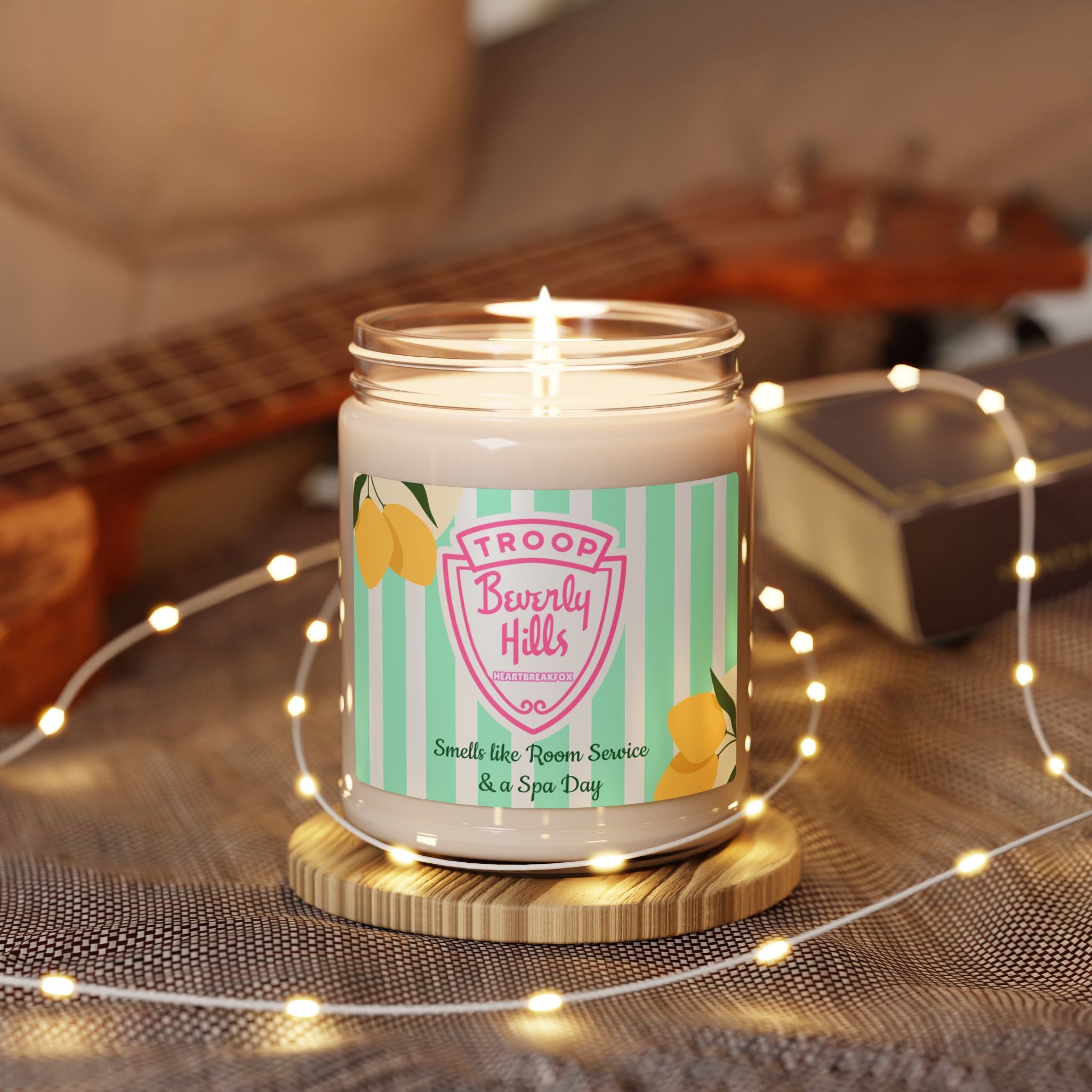 Beverly Hills Troop Scented Soy Candle – 9oz Lemon Spa Aromatherapy